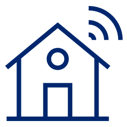 home with wifi emitting from it icon
