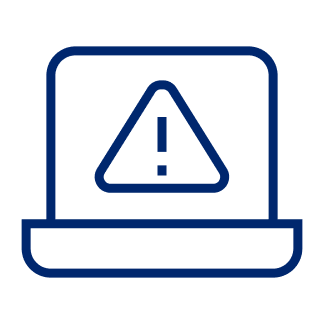 laptop with error icon