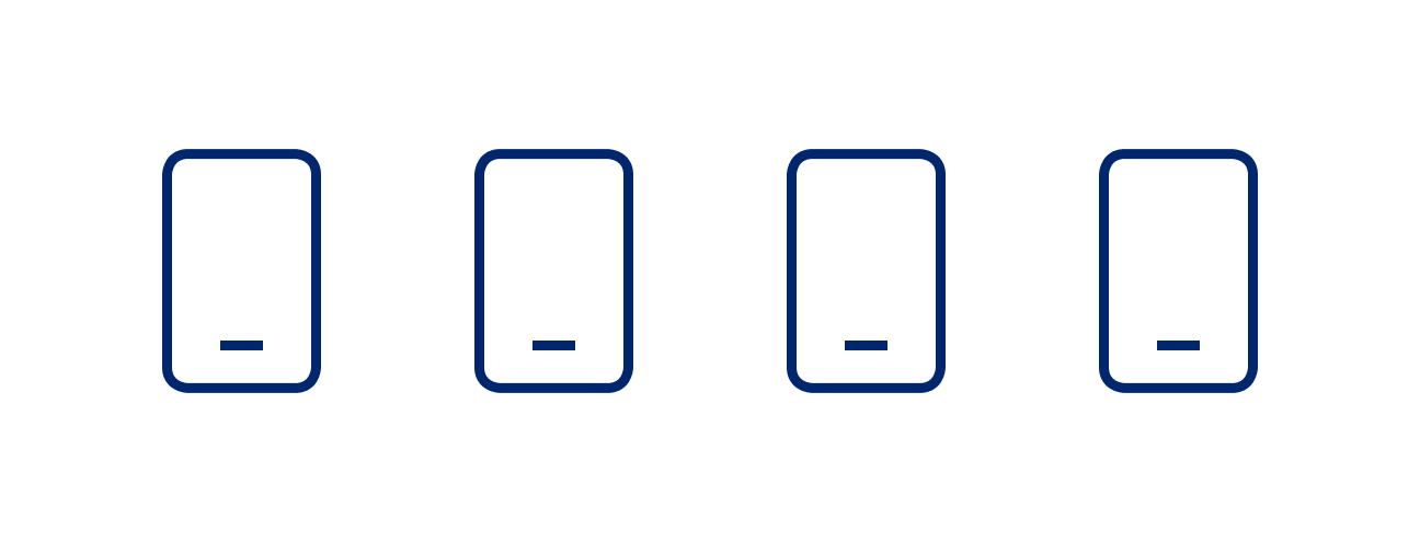 row of mobile phones icon