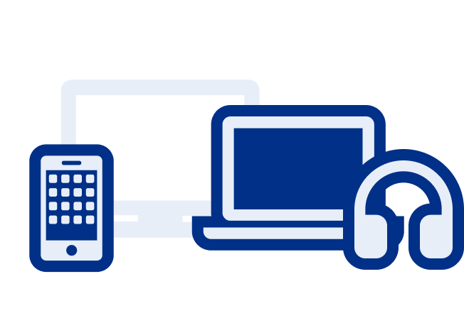 Tv, laptop, headphones, phone, icon